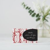 Carte De Visite rouge de fleurs de cerisier (Debout devant)