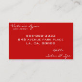 Carte De Visite rouge de fleurs de cerisier (Dos)