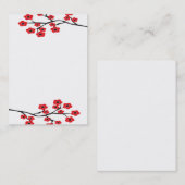 Carte de visite rouge de fleurs de cerisier (Devant / Derrière)