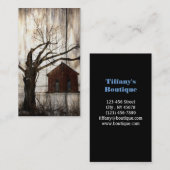 Carte de visite rouge de grange de pays rustique (Devant / Derrière)