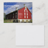 Carte de visite rouge de grange - Merci (Devant / Derrière)