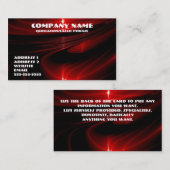 Carte de visite rouge de graphiques (Devant / Derrière)