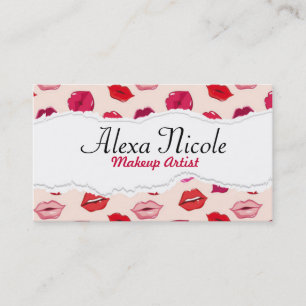 Carte de visite rouge de lèvres