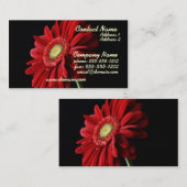 Carte de visite rouge de marguerite de Gerber (Devant / Derrière)