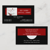 Carte De Visite Rouge de noir de mixologist de restaurant de (Devant / Derrière)