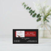 Carte De Visite Rouge de noir de mixologist de restaurant de (Debout devant)