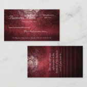 Carte de visite rouge de nuit (Devant / Derrière)