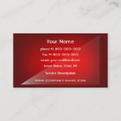 Carte de visite rouge de pointe (Dos)