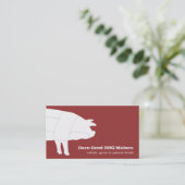 Carte de visite rouge de porc barbecue en section (Debout devant)
