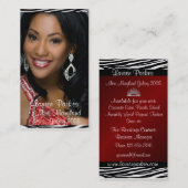 Carte de visite rouge de reconstitution historique (Devant / Derrière)