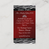 Carte de visite rouge de reconstitution historique (Dos)