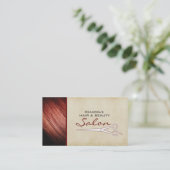 Carte de visite rouge de rendez-vous de salon de (Debout devant)