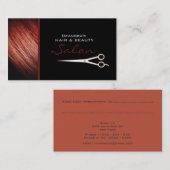 Carte de visite rouge de rendez-vous de salon de (Devant / Derrière)