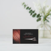 Carte de visite rouge de rendez-vous de salon de (Debout devant)