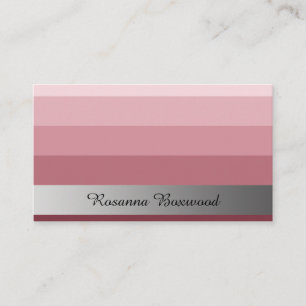 Carte De Visite Rouge de rose de gradient avec le texte argenté d