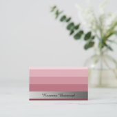Carte De Visite Rouge de rose de gradient avec le texte argenté de (Debout devant)