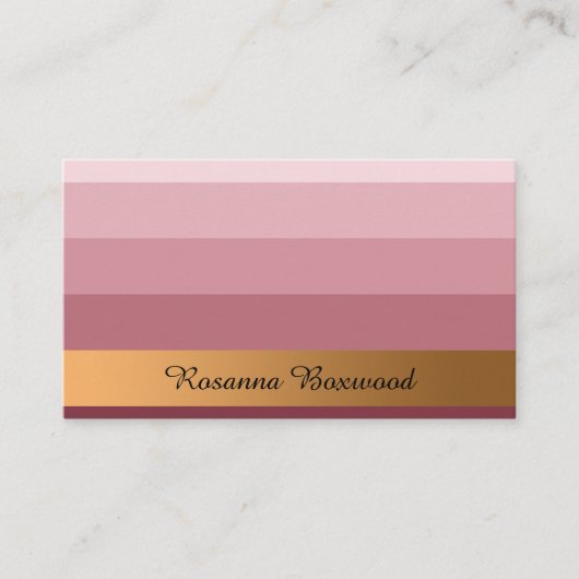 Carte De Visite Rouge de rose de gradient avec le texte d'or de (Devant)