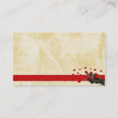 Carte de visite rouge de ruban et de roses (Dos)