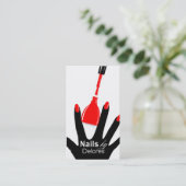 Carte De Visite Rouge de salon d'ongle de PÉDICURIE de MANUCURE (Debout devant)