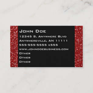 Carte de visite rouge de scintillement de