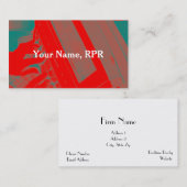 Carte de visite rouge de sténographe judiciaire de (Devant / Derrière)