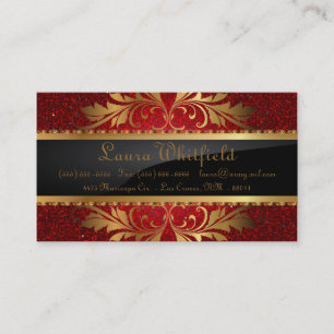 Carte de visite rouge de tape-à-l'oeil de disco de