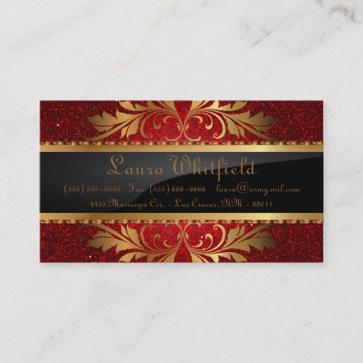 Carte de visite rouge de tape-à-l'oeil de disco de (Devant)