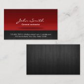 Carte de visite rouge d'entrepreneur de ciment (Devant / Derrière)
