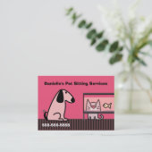 Carte De Visite Rouge des affaires de la garde d'enfants d'animal (Debout devant)