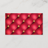 Carte de visite rouge diamants or (Dos)