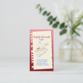 Carte de visite rouge Doodle Tutor d'une page (Debout devant)