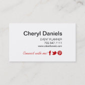 Carte De Visite Rouge d'organisateur d'initiales de monogramme de (Dos)