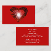 Carte de visite rouge du coeur rouge (Devant / Derrière)