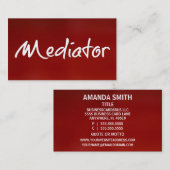 Carte de visite rouge du médiateur (Devant / Derrière)