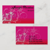 Carte de visite rouge élégant (Devant / Derrière)