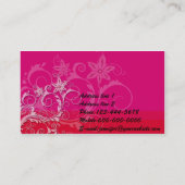 Carte de visite rouge élégant (Dos)