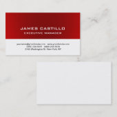 Carte De Visite Rouge élégant blanc Unique Moderne Professionnel (Devant / Derrière)