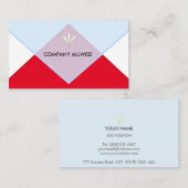 Carte De Visite Rouge élégant, bleu clair et blanc (Devant / Derrière)