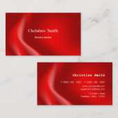 Carte de visite rouge élégant et moderne de vague (Devant / Derrière)