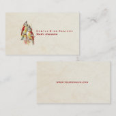 Carte de visite rouge élégant simple d'oiseau (Devant / Derrière)