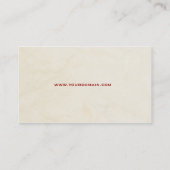 Carte de visite rouge élégant simple d'oiseau (Dos)