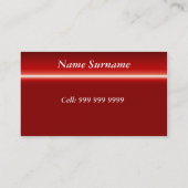 carte de visite rouge élégante (Dos)