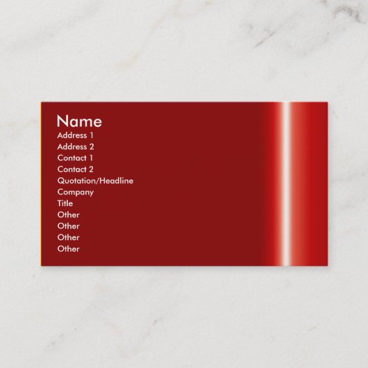 carte de visite rouge élégante (Devant)