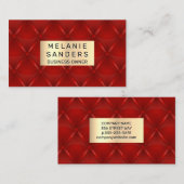 Carte De Visite Rouge en retrait | Or métallique (Devant / Derrière)