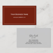 Carte De Visite Rouge encadré par plaine simple classique (Devant / Derrière)