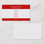 Carte De Visite Rouge et blanc de base (Devant / Derrière)