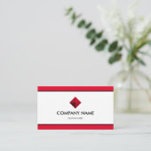 Carte De Visite Rouge et blanc de marque élégant (Debout devant)