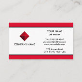 Carte De Visite Rouge et blanc de marque élégant (Dos)