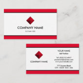 Carte De Visite Rouge et blanc de marque élégant (Devant / Derrière)