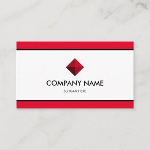 Carte De Visite Rouge et blanc de marque élégant